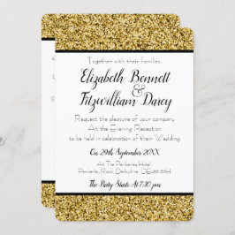 Invitación nocturna de Purpurinas de Faux de oro