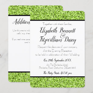Invitación nocturna de Purpurinas Lime Green Faux