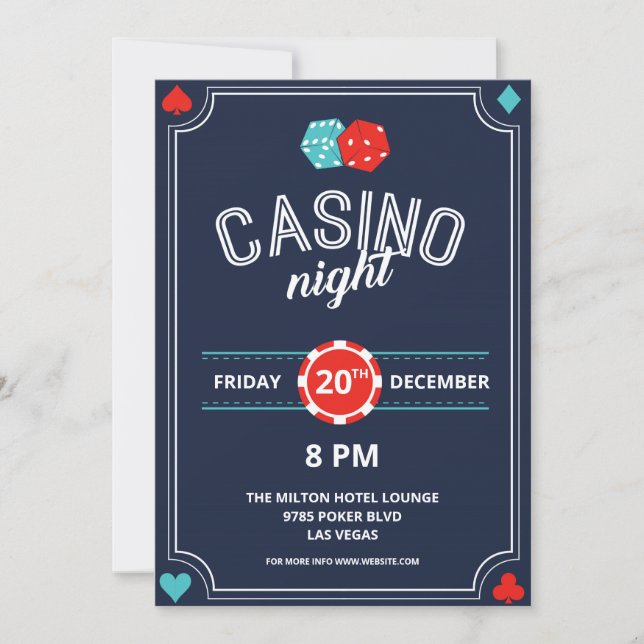 Invitación nocturna de Retro Casino (Anverso)