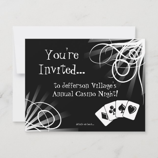Invitación nocturna del Casino Blanco y Negro (Anverso)