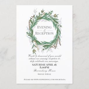 Invitación nocturna en recepción para boda, verde