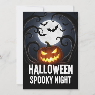 Invitación nocturna espeluznante de Halloween