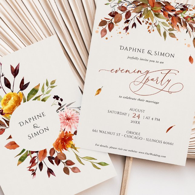 Invitación nocturna Naranja  guión moderno (Subido por el creador)