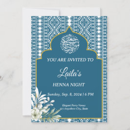 Invitación nocturna personalizada de Blue Henna