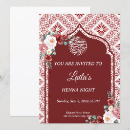 Invitación nocturna personalizada de Red Henna