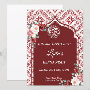 Invitación nocturna personalizada de Red Henna