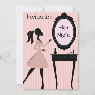 Invitación nocturna Rosa Vintage Hen