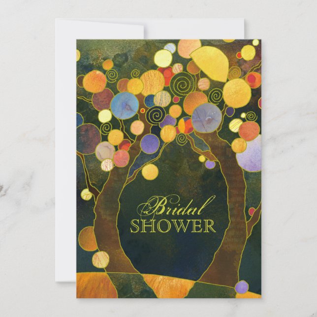 Invitación Nocturnal Love Trees Bridal Shower (Anverso)