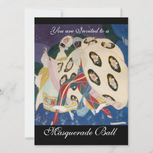 INVITACIÓN NOCTURNO CON MÁSCARAS, BAILE DE MÁSCARAS DE MARDI