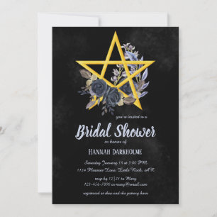 Invitación Nodal gótico negro Invitat Wiccan Floral Shower