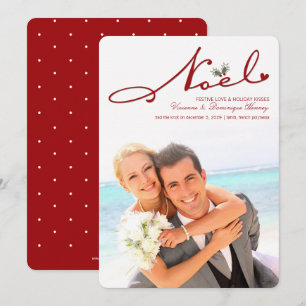 Invitación Noel Mistletoe primera foto de Boda de Navidad