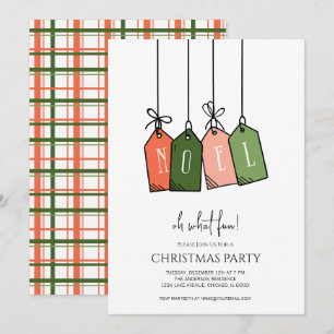 Invitación Noel moderno Felices Fiestas Regalo Etiquetas Navi