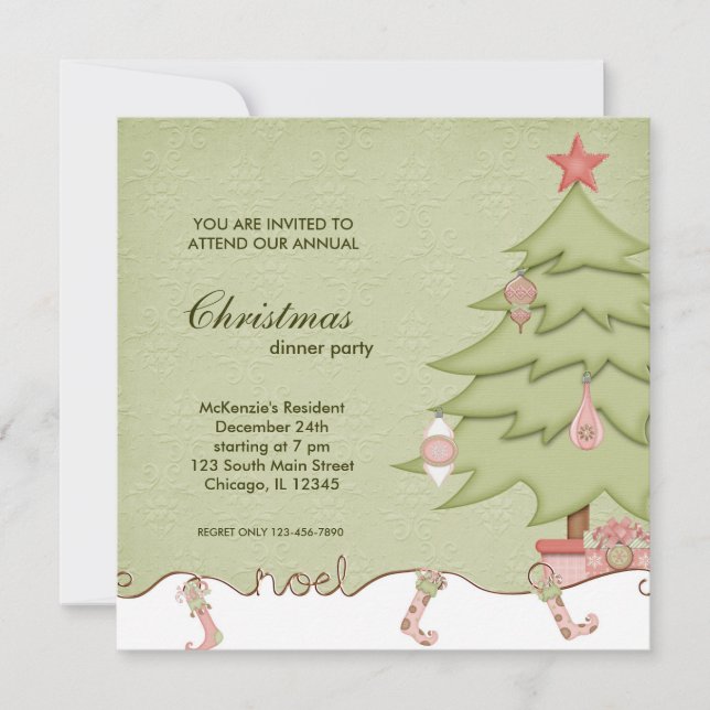 Invitación Noel Navidad Dinner (Anverso)