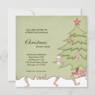 Invitación Noel Navidad Dinner