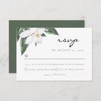 NOLA New Orleans Magnolia Wedding Postcard RSVP
