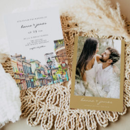 Invitación NOLA Watercolor Nueva Orleans Mardi Gras Boda