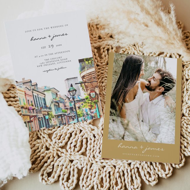 Invitación NOLA Watercolor Nueva Orleans Mardi Gras Boda (Subido por el creador)