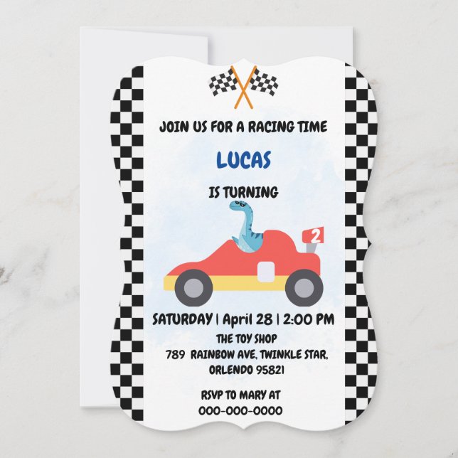 Invitación Nombramiento de los niños de carreras rojas de los (Anverso)