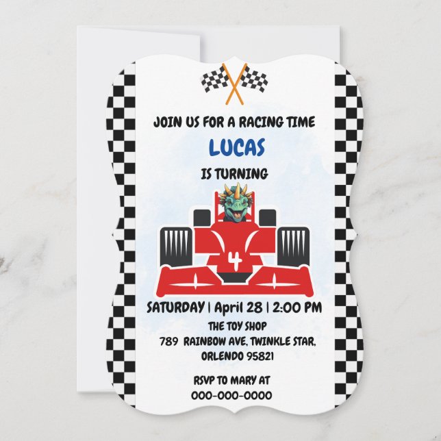 Invitación Nombramiento de los niños de carreras rojas de los (Anverso)