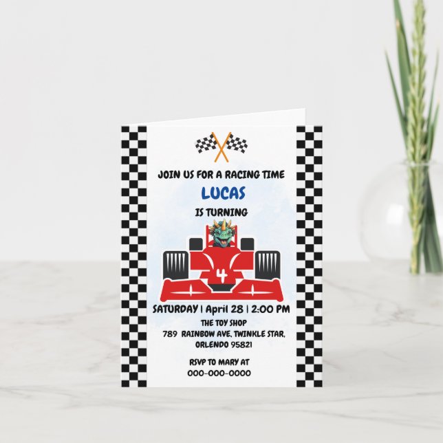 Invitación Nombramiento de los niños de carreras rojas de los (Anverso)