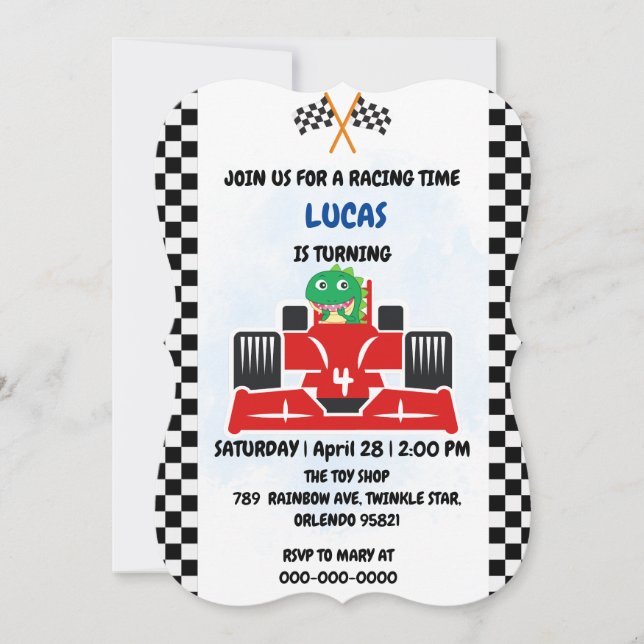 Invitación Nombramiento de los niños de carreras rojas de los (Anverso)