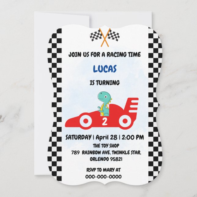 Invitación Nombramiento de los niños de carreras rojas de los (Anverso)