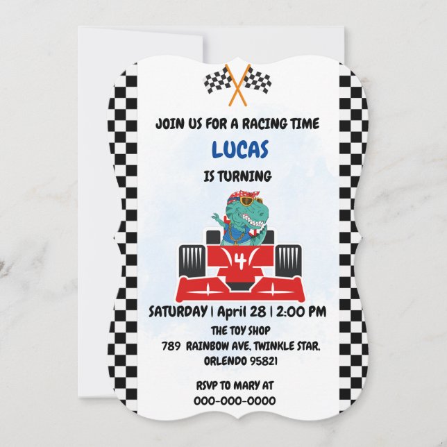 Invitación Nombramiento de los niños de carreras rojas de los (Anverso)