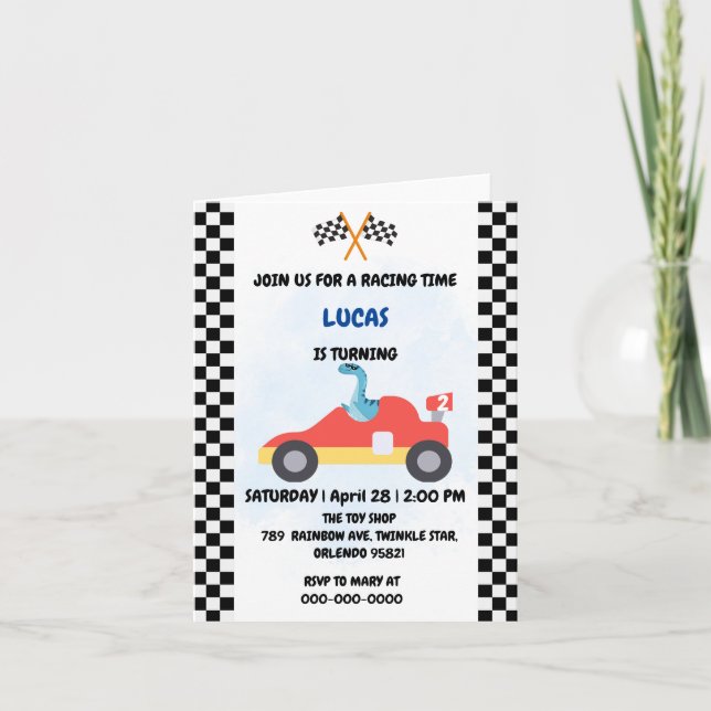 Invitación Nombramiento de los niños de carreras rojas de los (Anverso)