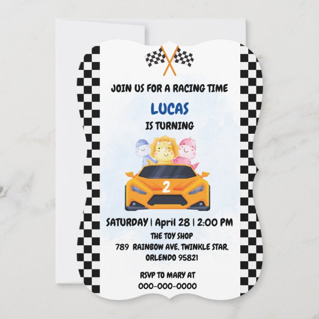 Invitación Nombramiento de los niños de carreras rojas de los (Anverso)