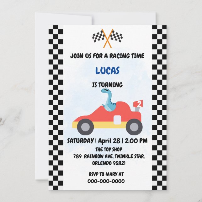 Invitación Nombramiento de los niños de carreras rojas de los (Anverso)