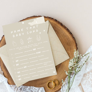 Invitación Nombrar esa canción del bebé Rústico juego de duch