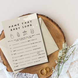 Invitación Nombrar esa canción del bebé Rústico juego de duch