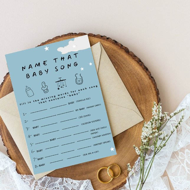 Invitación Nombrar esa canción del bebé Rústico juego de duch (Subido por el creador)