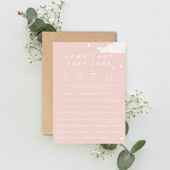 Invitación Nombrar esa canción del bebé Rústico juego de duch (Subido por el creador)
