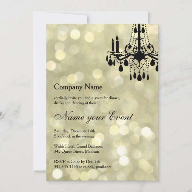 Invitación Nombrar la sala de baile del evento Gold (Anverso)