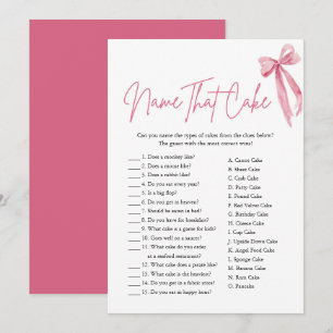 Invitación Nombre De Bow Rosado Que Juego De Ducha De Novias