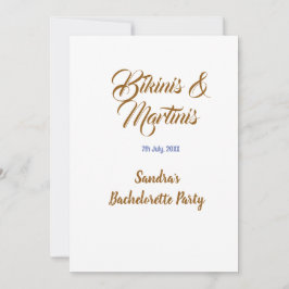 Invitación nombre de despedida de soltera bikinis y martinis