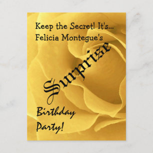Invitación Nombre de encargo del rosa amarillo del cumpleaños