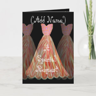 Invitación NOMBRE DE ENCARGO - vestido ANARANJADO de la LLAMA