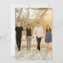 Invitación Nombre de familia elegante Floral Fiesta de Navida