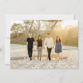 Invitación Nombre de familia elegante Floral Fiesta de Navida