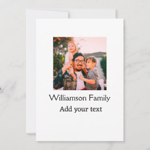Invitación Nombre de familia mensaje de foto texto vacaciones