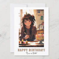 *NOMBRE DE FOTO Pastel de Cumpleaños CHICA ANIME