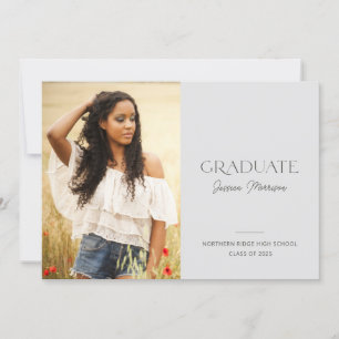 Invitación Nombre de guión simple 1-Foto Partido de graduació