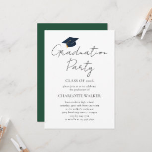 Invitación Nombre de la Fiesta de Graduación Minimalista Mode