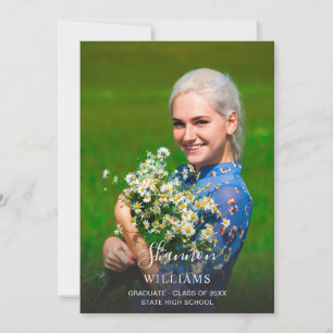 Invitación Nombre de la foto de graduación con escritura mode