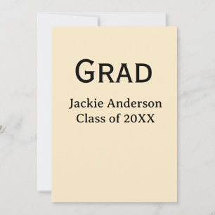 Invitación nombre de letra negrita grad clase de 20XX pastel 