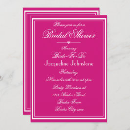 Invitación Nombre de magenta moderno Script RSVP Moda Ducha d