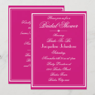 Invitación Nombre de magenta moderno Script RSVP Moda Ducha d