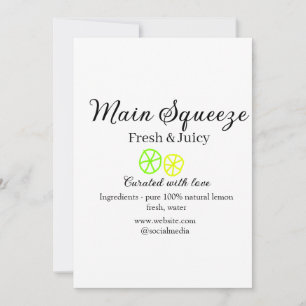 Invitación nombre de negocio de jugo de limón exprimido princ